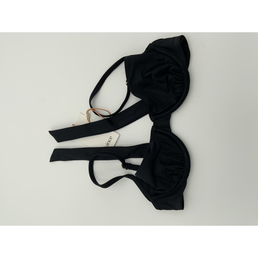 Quince Women's Italian Demi Bikini Top Black M NEW